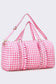 Pink Checkered Canvas Travel Bag