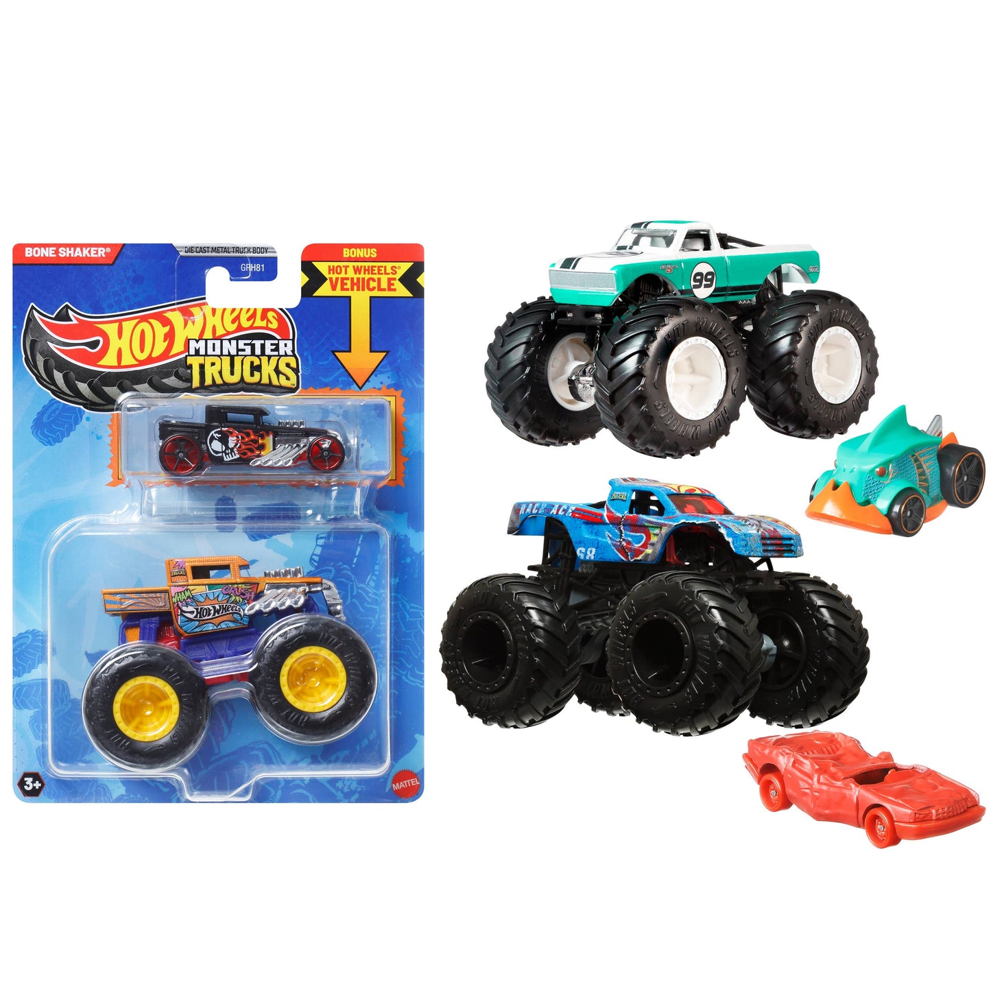 Hot Wheels Monster Truck w/Die Cast Vehicle