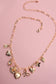 CHARM NECKLACE-BOW HEART RHINESTONE FLOWER | Gold