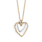 Mixed Metal Double Heart Necklace- Valentine's Day: Mixed