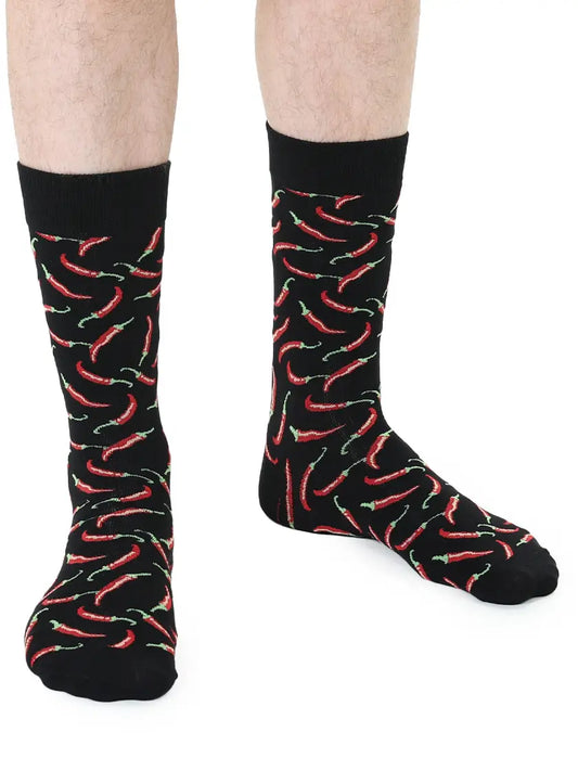 Chili Peppers Mens Bamboo Crew Socks