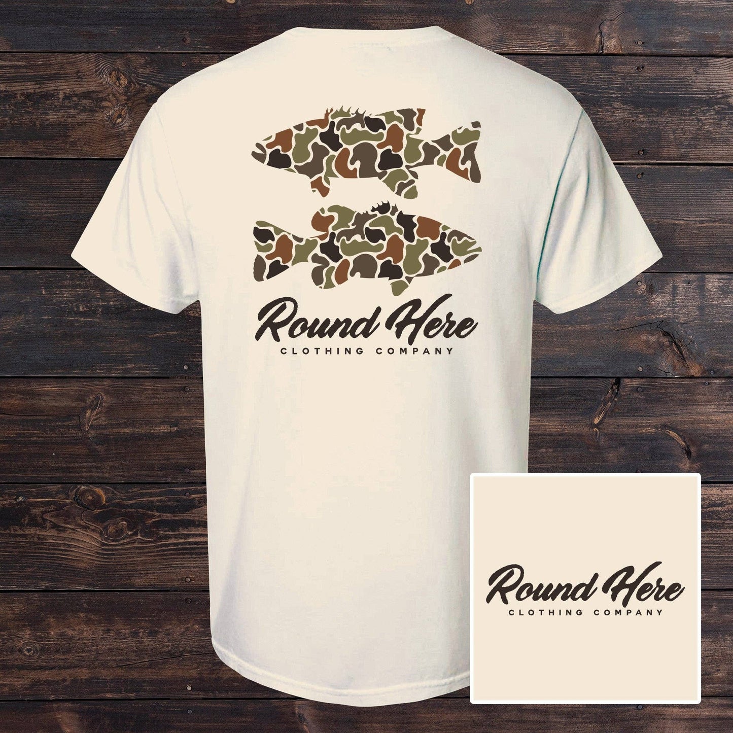 'Round Here Ivory Duck Camo Bass Tee