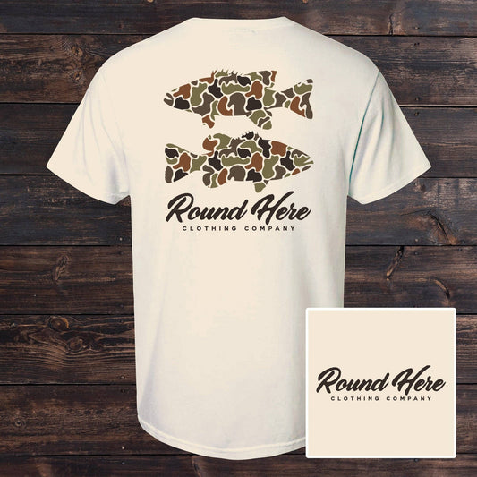 'Round Here Ivory Duck Camo Bass Tee