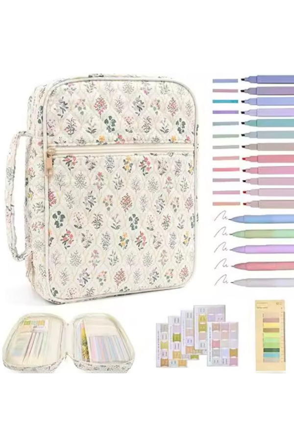 Faith Cream Floral Zipper Bible Cover