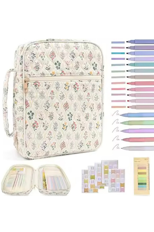 Faith Cream Floral Zipper Bible Cover