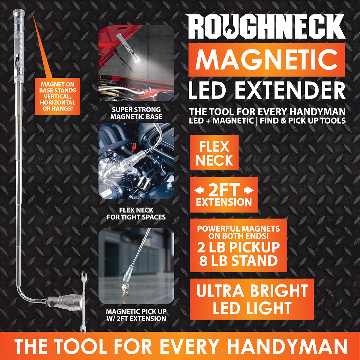 Roughneck Magnetic LED Extender 2 ft Multi Tool - 4/Display: Wholesale Price