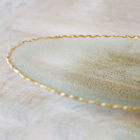 Fairbanks Oval Platter - Clear + Gold