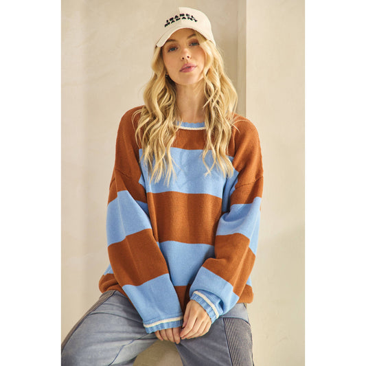 COLORBLOCK STRIPE SWEATER
