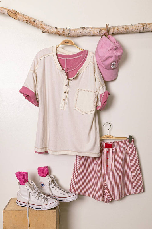 Mineral Washed Oversized Comfy Knit Top - IVORY