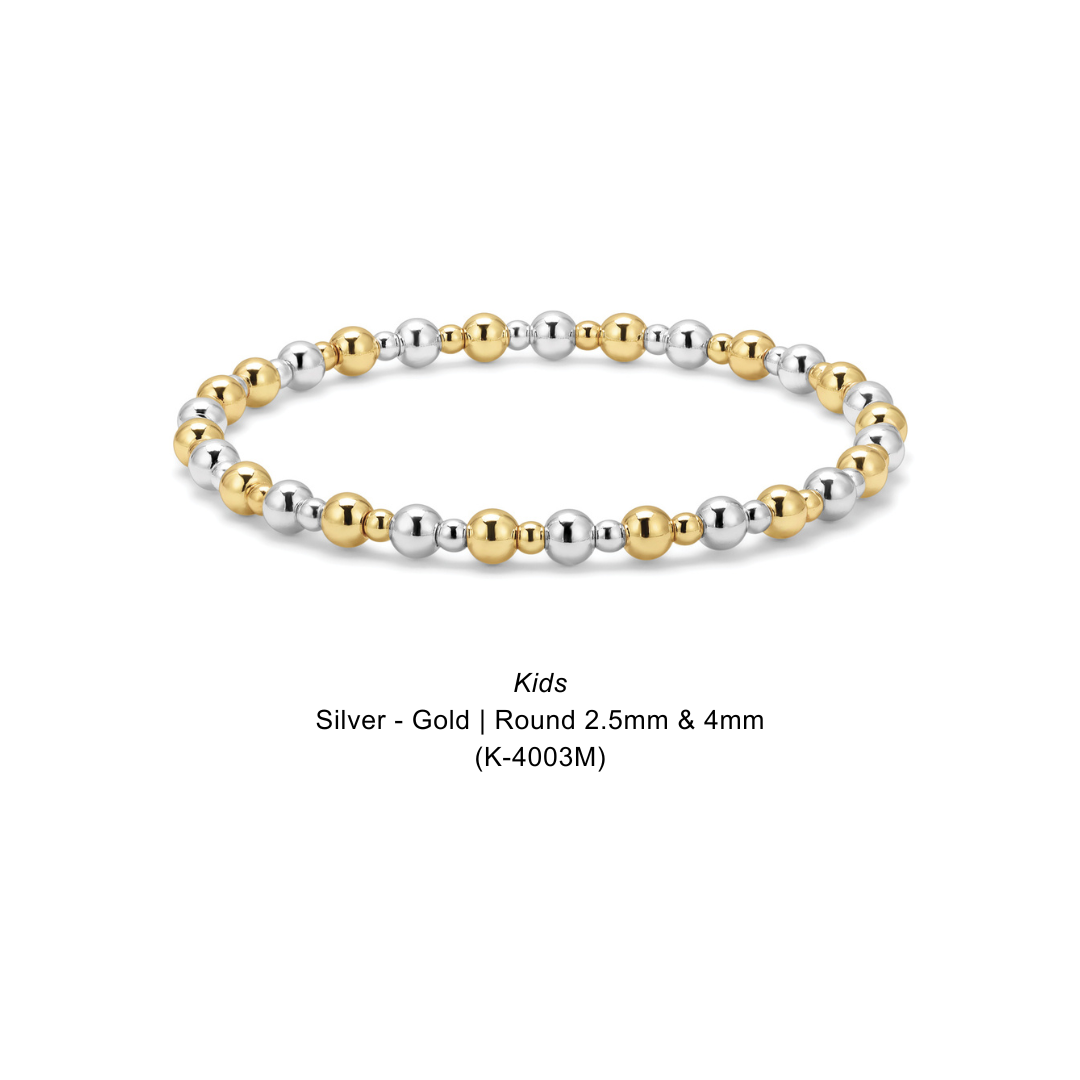 Kids Silver - Gold | Round 2.5mm & 4mm