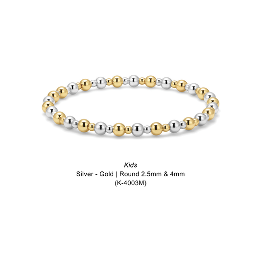 Kids Silver - Gold | Round 2.5mm & 4mm