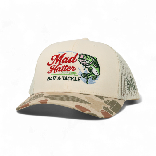 Bait & Tackle Trucker Hat: Trucker Harvest Camo/Natural