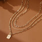 18K STAINLESS STEEL TARNISH FREE LAYERED NECKLACE | GOLD