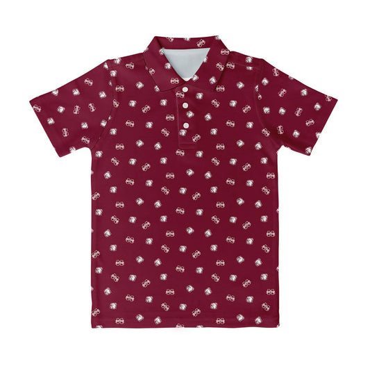 YOUTH - Mississippi State Bulldogs Repeat Logo Short Sleeve Polo