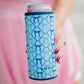 Blue Coquette Bows Slim Can Koozie: Light Blue