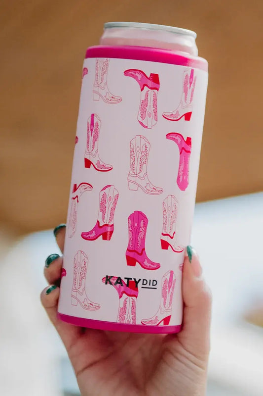 Light Pink Western Boots Can Cooler Insulator: Light Pink