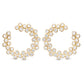 CZ Double Row Open Circle Earrings -  Gold