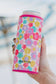 Groovy Flowers Tall Can Cooler: Light Pink