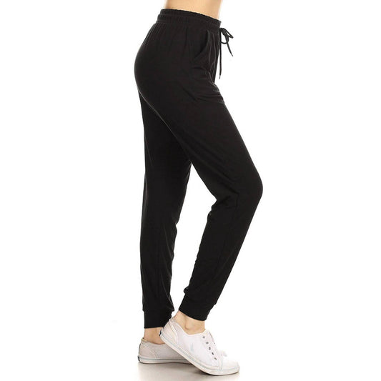 Joggers with Drawstring - Black