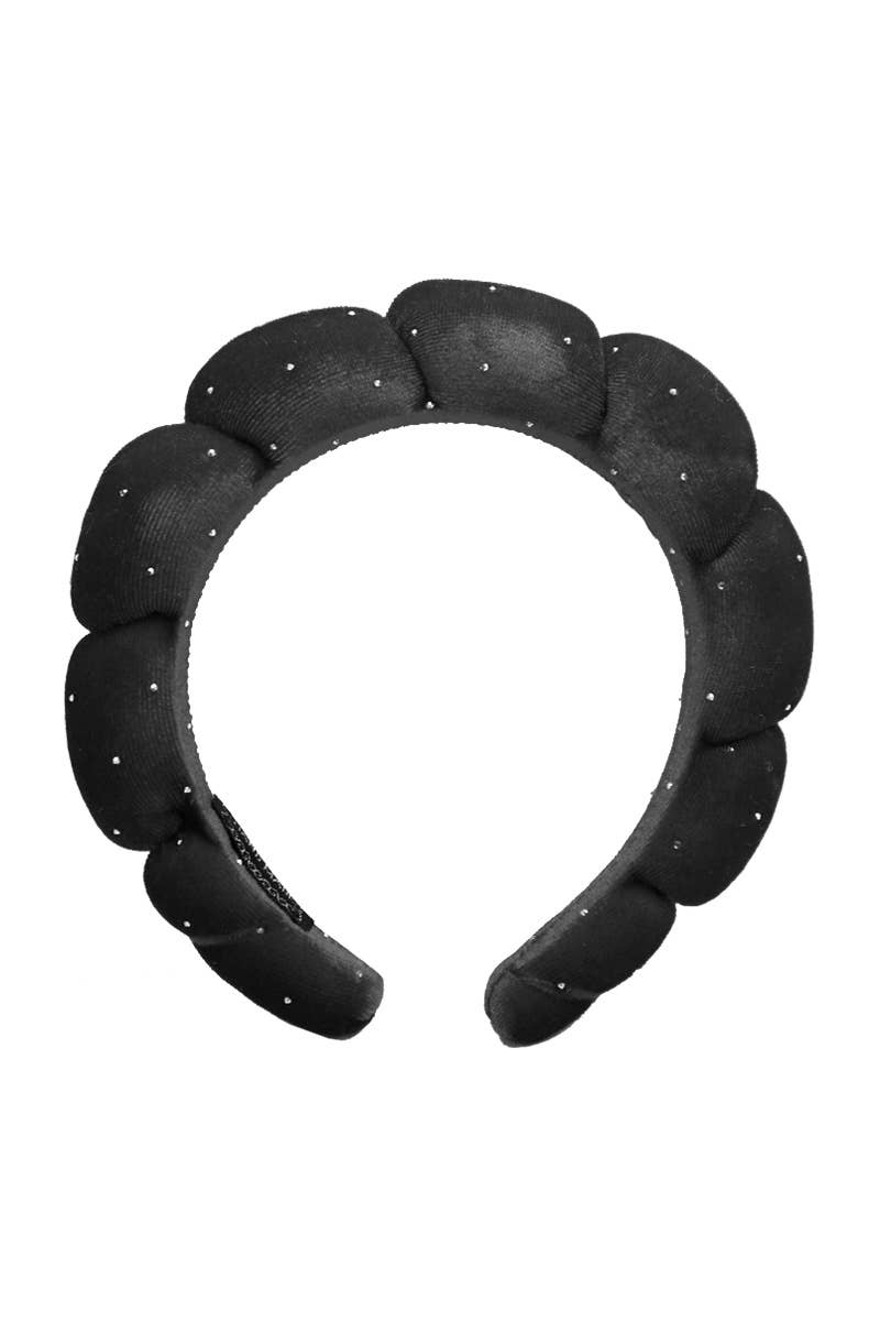 Black Spa Headband & Wristband Bling Set