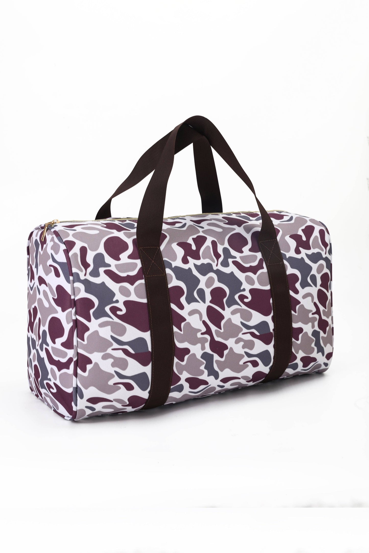 Maroon Camo Print Duffel Bag