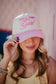 Small Town Girl Trucker Vintage Hat Grad Gift: Pink and Light Pink Stripe