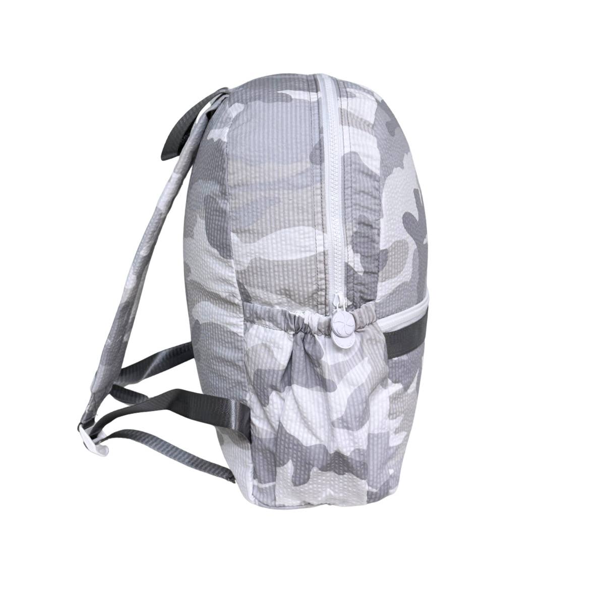 Snow Camo Seersucker Medium Backpack w/ Pocket | Mint