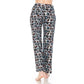 Multi Print Leopard Pajama Pants with Drawstring