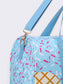 Light Blue Ice Cream Drip Pattern Canvas Duffle Bag