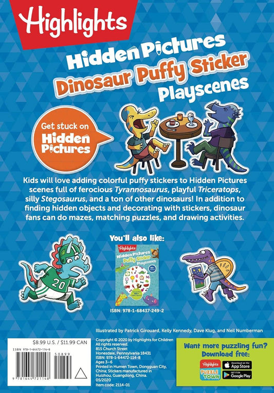 Dinosaur Hidden Pictures Puffy Sticker Playscenes