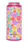 Groovy Flowers Tall Can Cooler: Light Pink