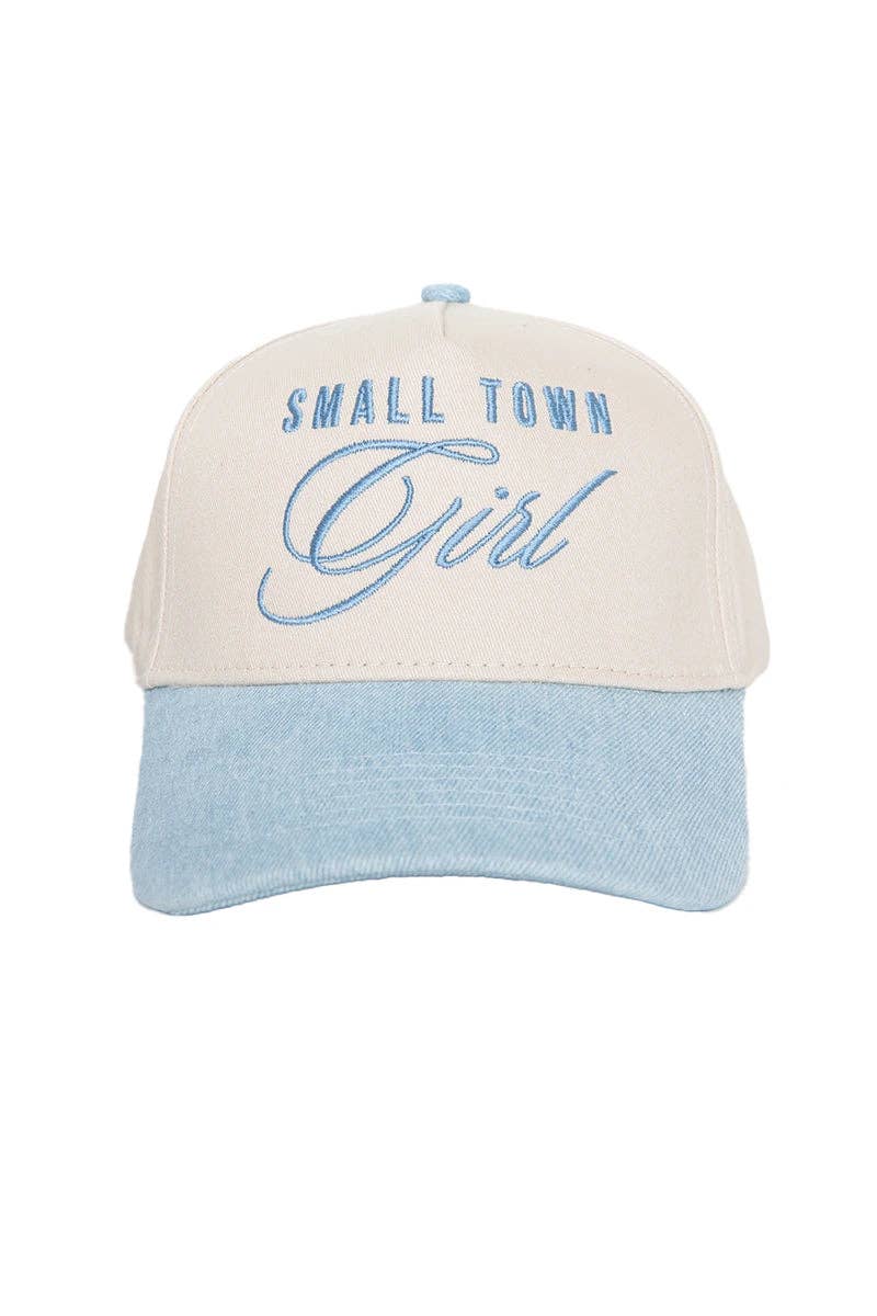 Small Town Girl Trucker Vintage Hat Grad Gift: Pink and Light Pink Stripe