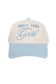 Small Town Girl Trucker Vintage Hat Grad Gift: Pink and Light Pink Stripe
