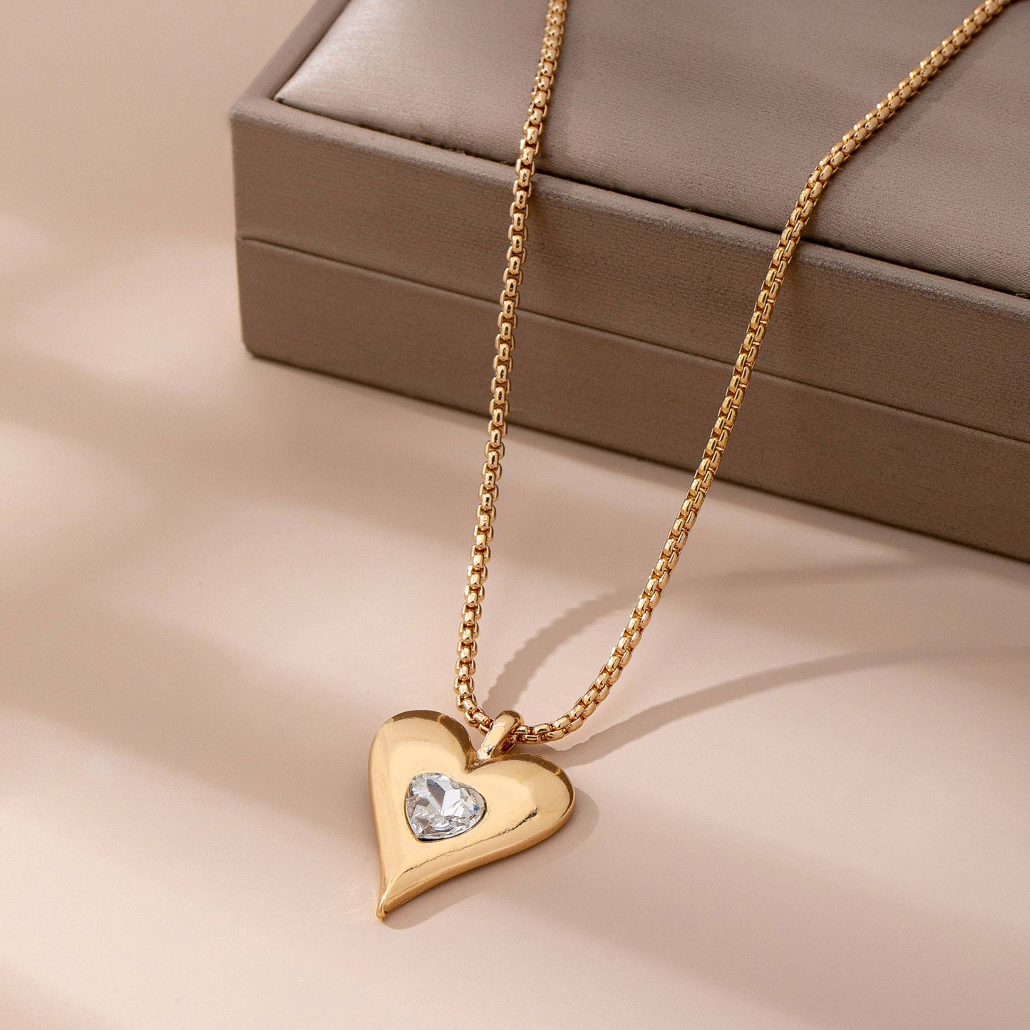 Gold-Tone Heart Pendant Necklace | GOLD
