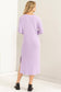 Lilac Ribbed Long Sleeve Midi Dress