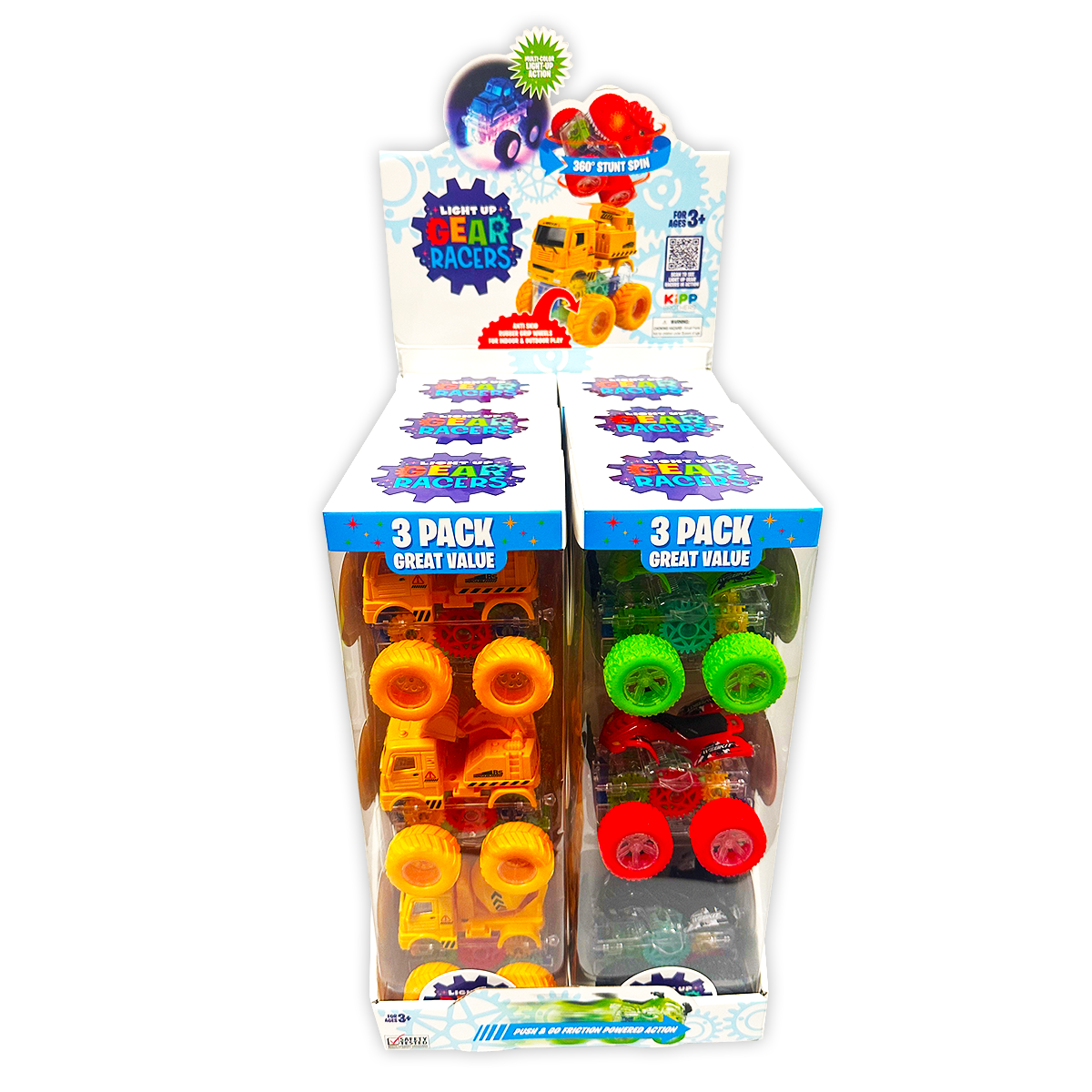 Toy Car Gear Racers Light Up Vehicle Assortment-3 Pack