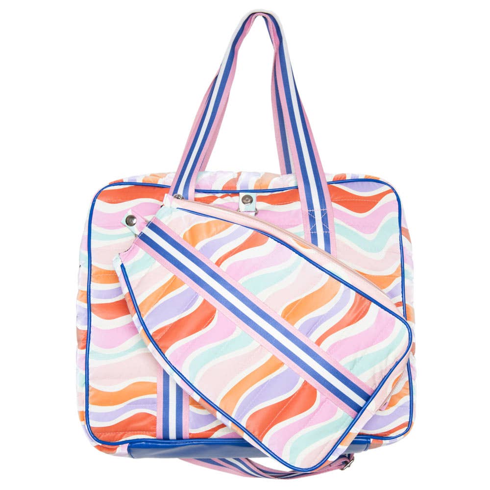 Retro Wave Colors Cute Pickleball Bag: Multicolored