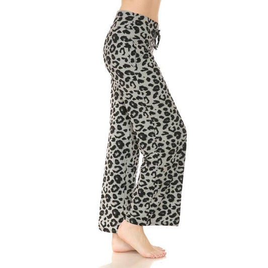 Black & Grey Leopard Print PJ Pants