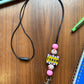 Silicone Pencil TEACH Lanyard - 20”Long with Breakaway Clasp