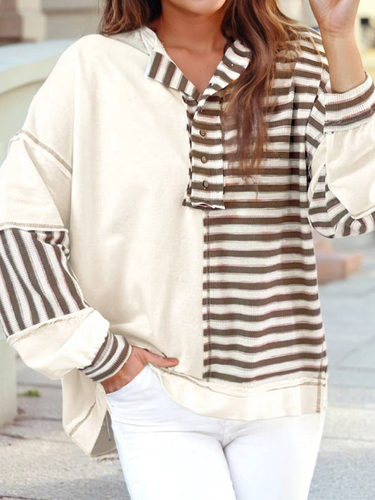 Oversized Stitched Detail Pullover Top