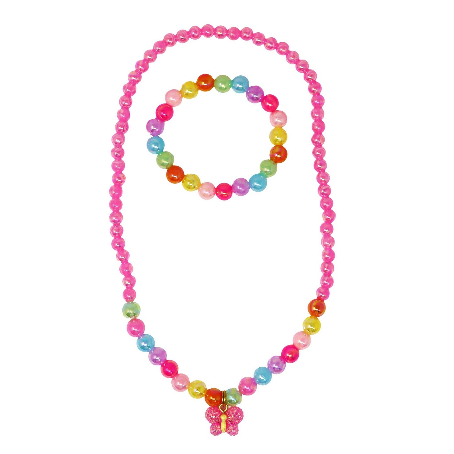 Sparkle Butterfly Necklace & Bracelet Set