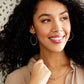 Gold Hoop with Metal Bar Earrings