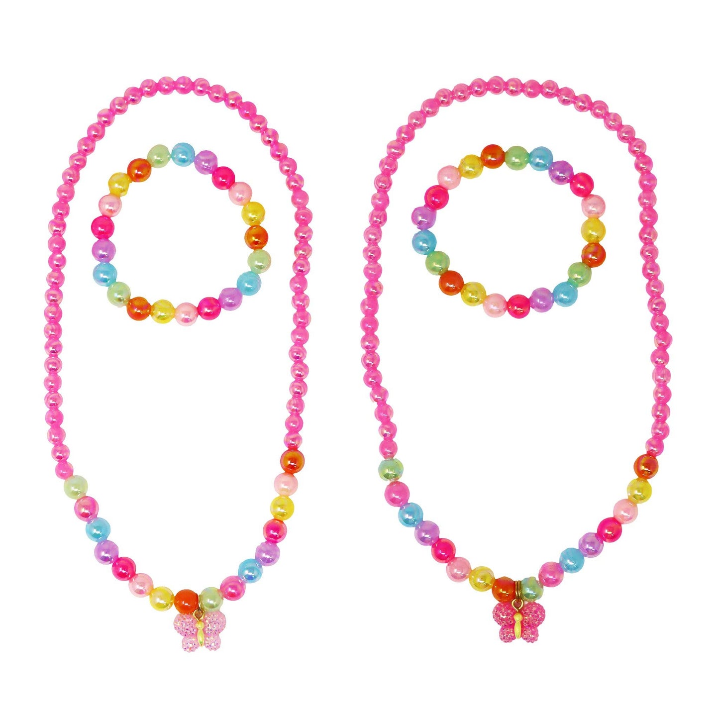 Sparkle Butterfly Necklace & Bracelet Set
