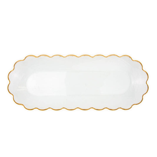 Chapelle Oval Serving Platter - Clear + Gold