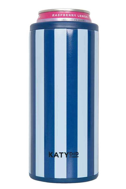 Light Blue and Navy Can Insulator: Light Blue and Navy
