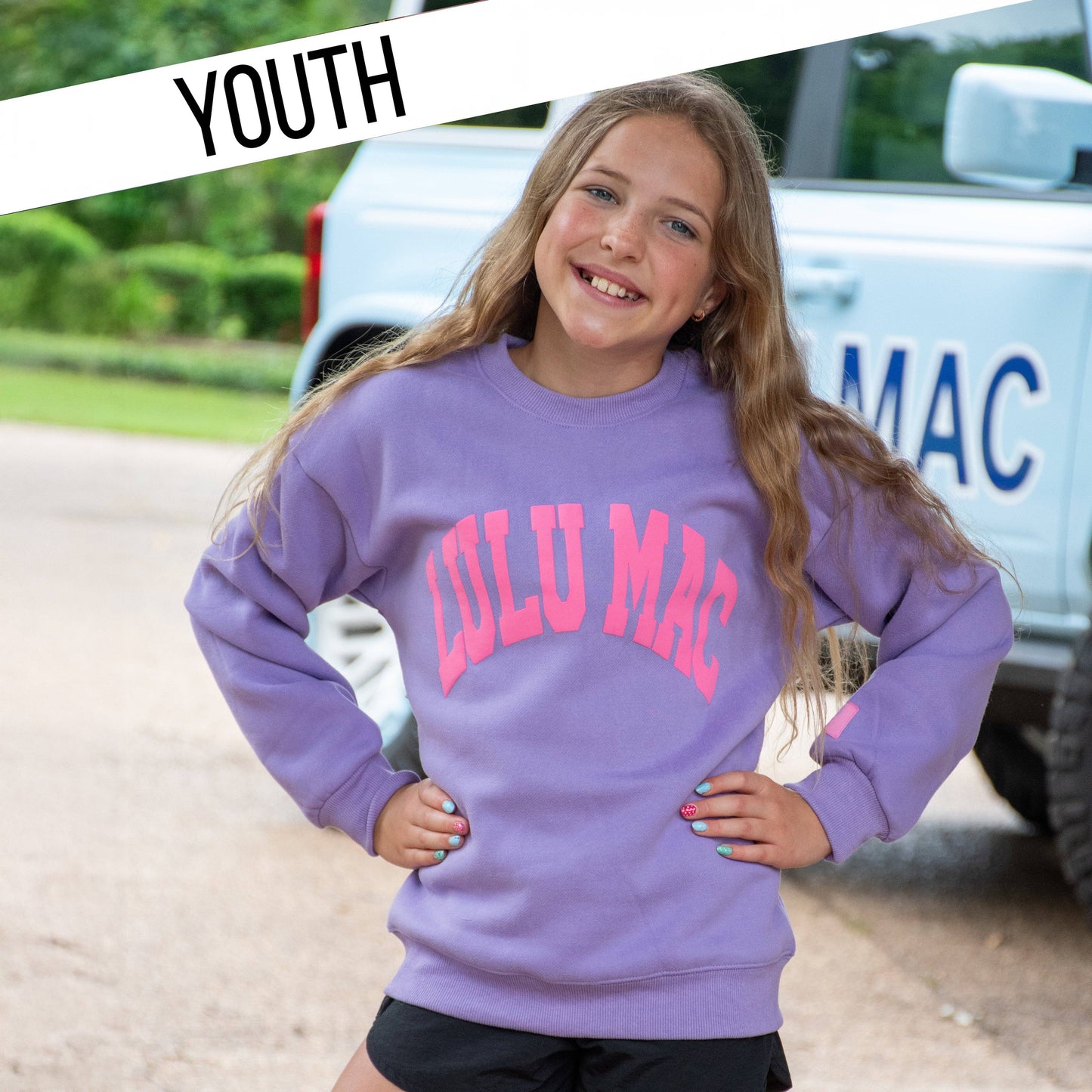 Youth Lulu Mac Sweatshirt + PURPLE/PINK