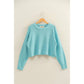 Sky Blue Cropped Oversized Sweater