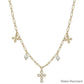 Pearl Cross & Charm Necklace & Earring Set