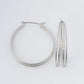 Large 3-Row Sparkle Hoop Earring