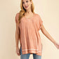Coral Washed Basic Top